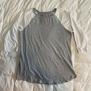 Pact Women's White/Heather Grey Mid-Weight Raglan Tee